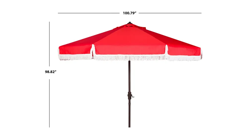 Murphy Fringe 9 ft Crank Outdoor Push Button Tilt Umbrella Dimensions