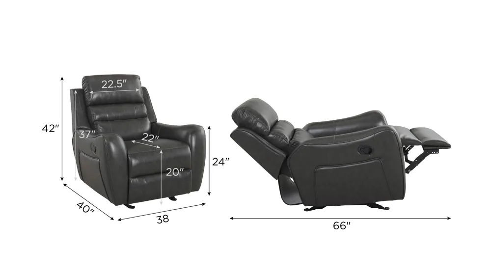 Keegan Glider Recliner Dimensions