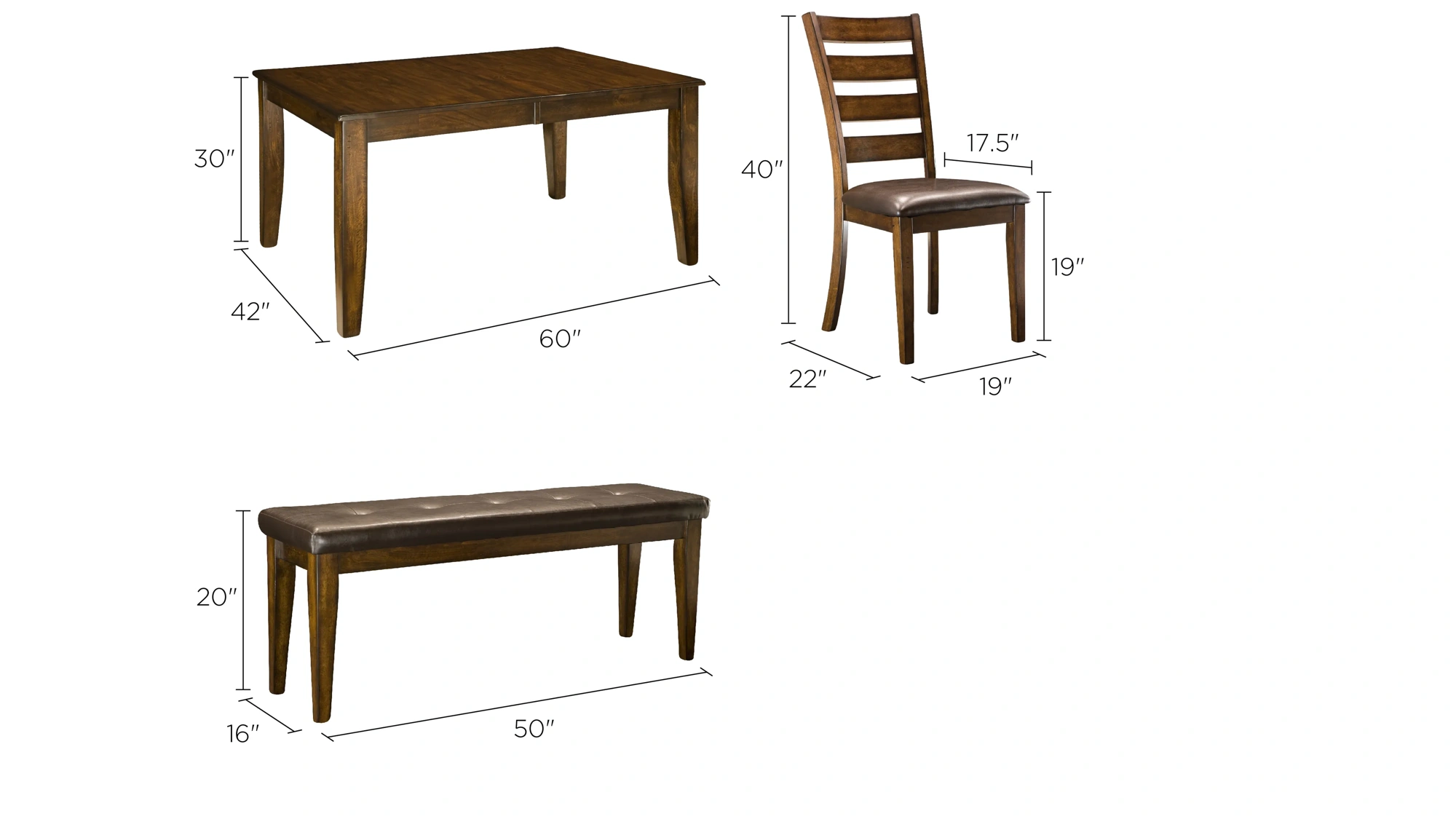 Kona 6 piece discount dining set