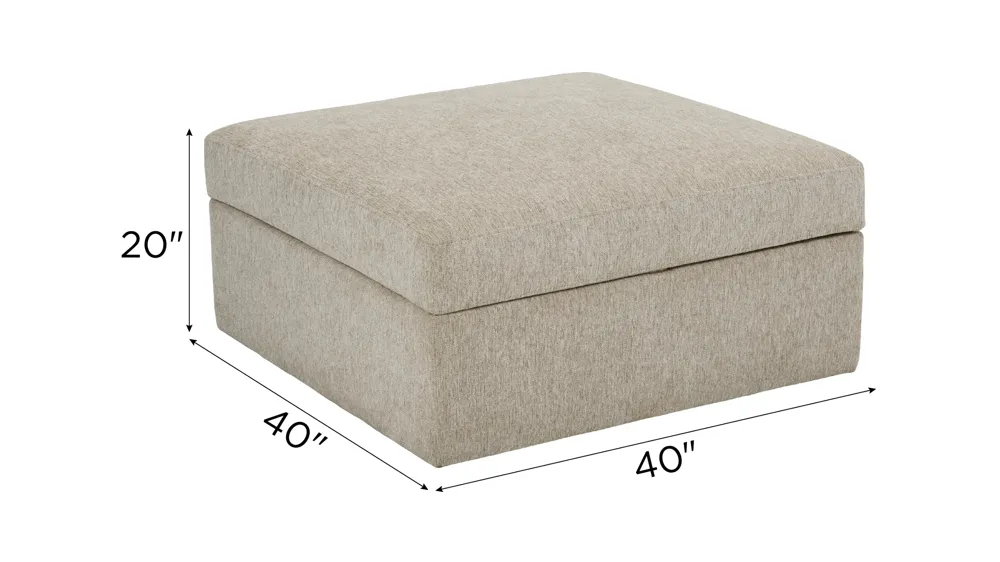 Juniper Storage Ottoman with Casters Dimensions