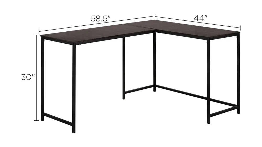 Wylie L-Shaped Computer Desk Dimensions