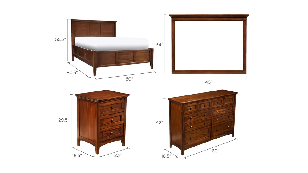 Westlake 4-pc. Bedroom Set w/ Storage Bed Dimensions