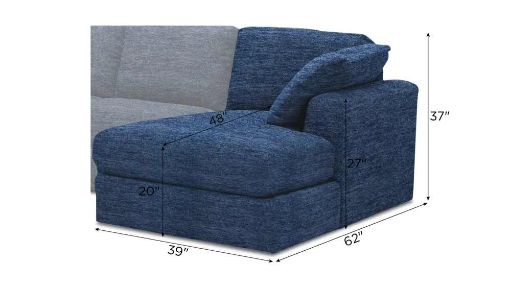 Nappily Right Arm Facing Chaise Dimensions
