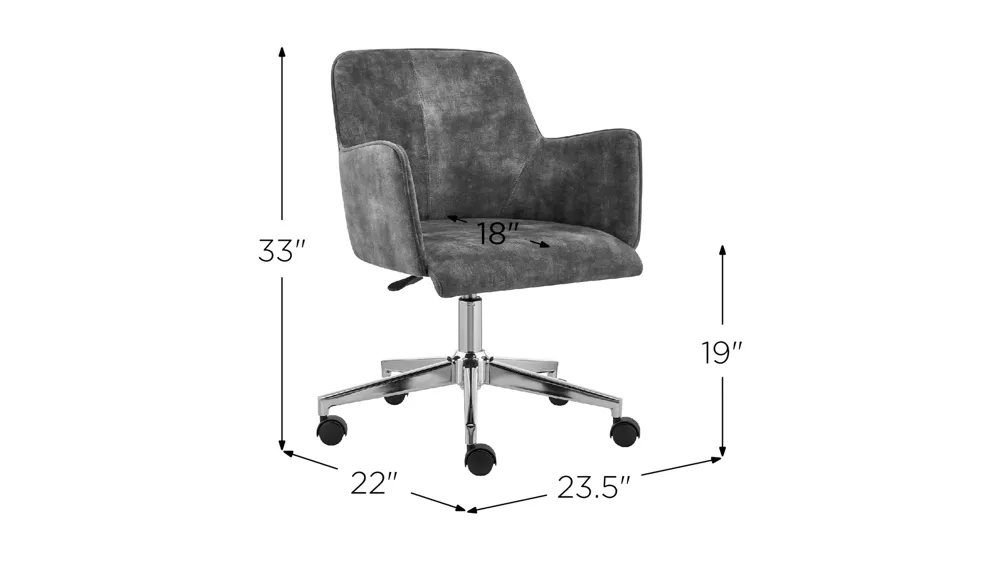 Sunny Velvet Office Chair Dimensions