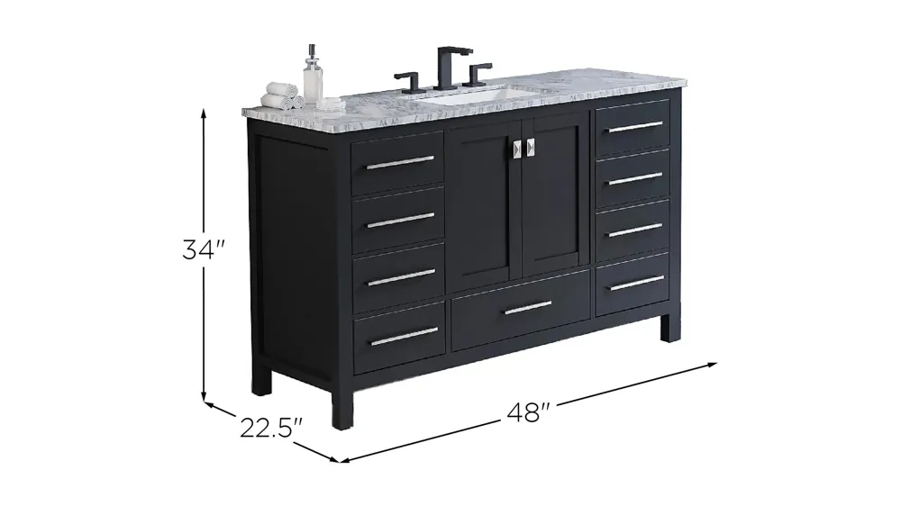 Sydney 48" Bathroom Vanity Dimensions