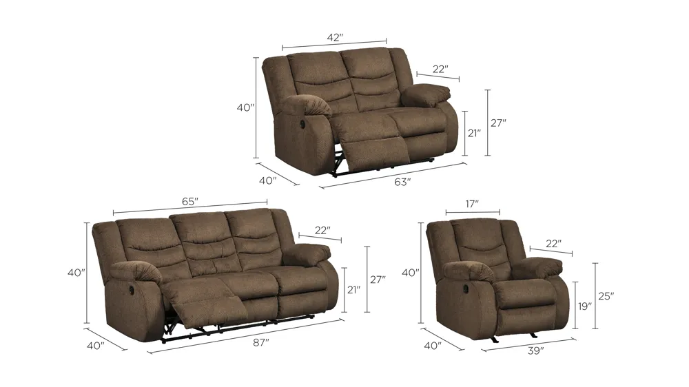 Southgate Living Room Set Dimensions