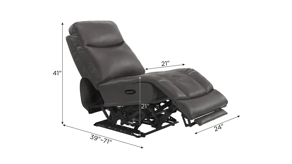 Brooks Armless Dual Power Recliner Dimensions