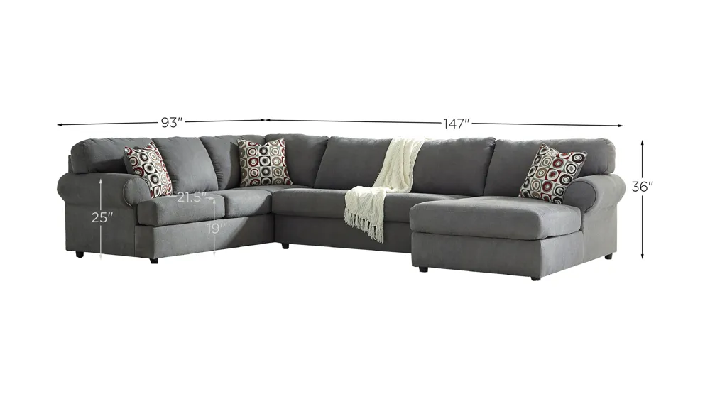 Jayceon 3-Piece Sectional with Chaise Dimensions