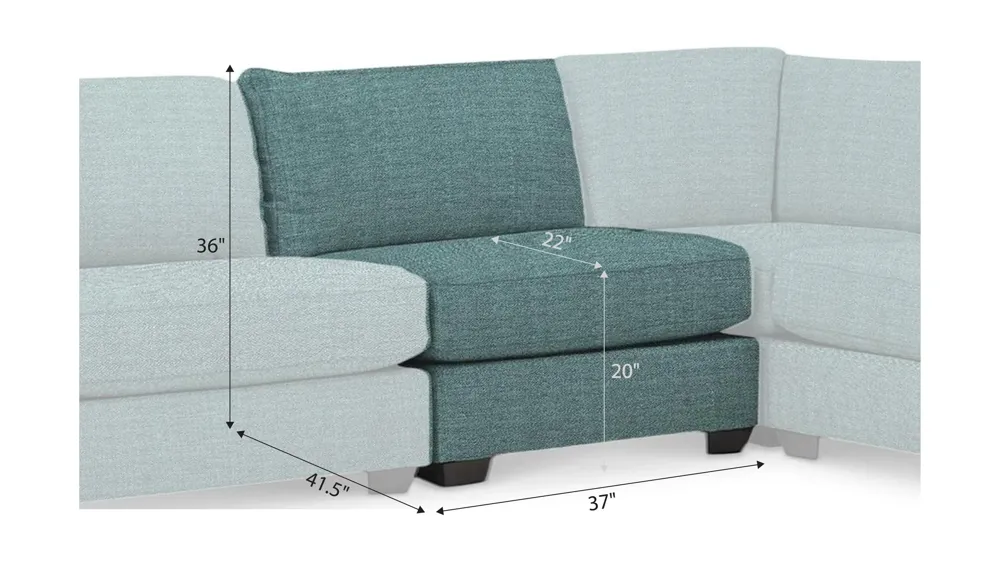 Thatcher Armless Chair Dimensions