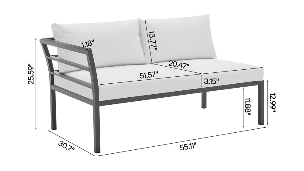 Sunnyside 5 Pc Outdoor Conversation Set Dimensions