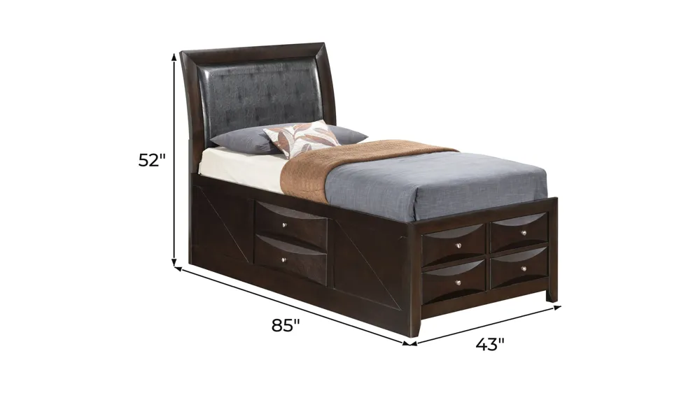 Marilla Upholstered Captain's Bed Dimensions
