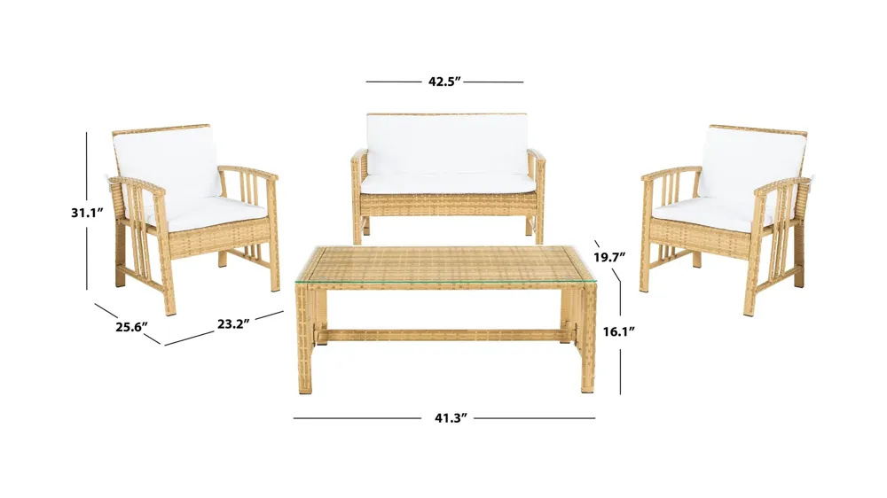 Dalit 4-pc. Patio Set Dimensions