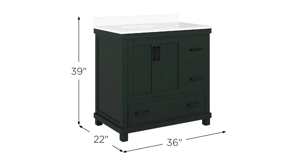 Cowley 36" Bathroom Vanity Dimensions