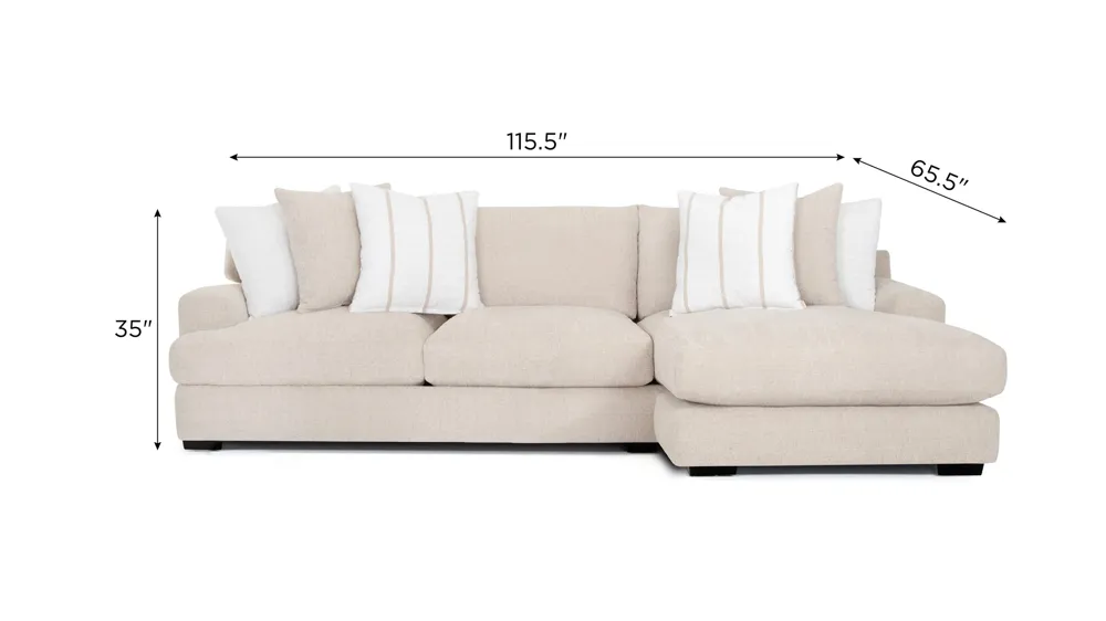Carter 2-pc. Sectional Dimensions
