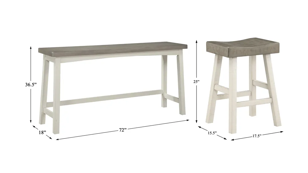 Oxton 4-pc Counter Height Dining Set Dimensions
