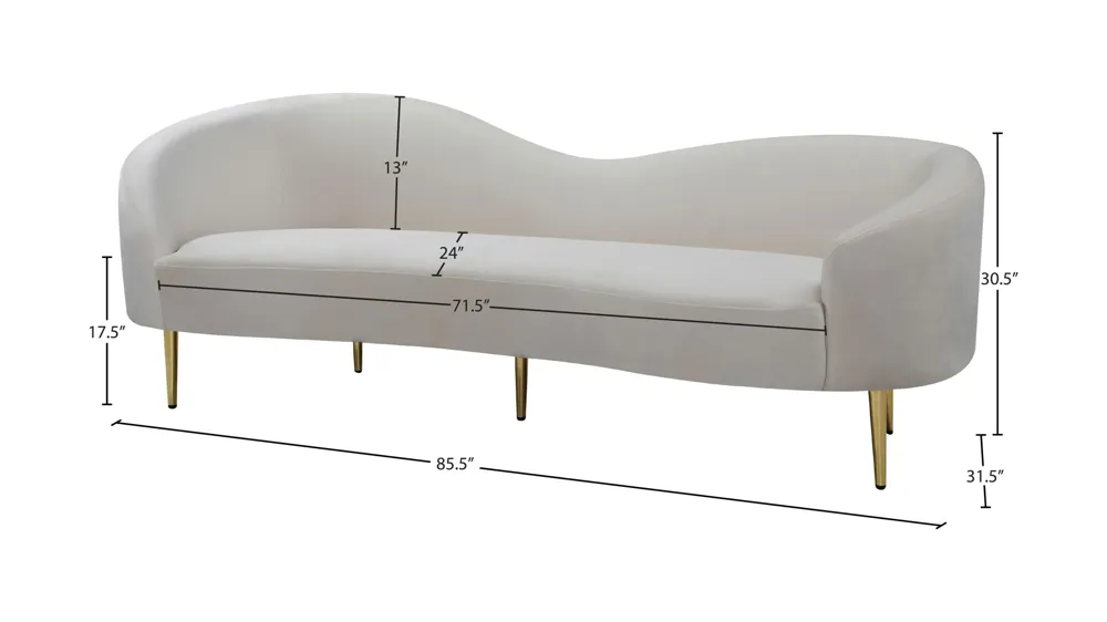 Ritz Velvet Sofa Dimensions