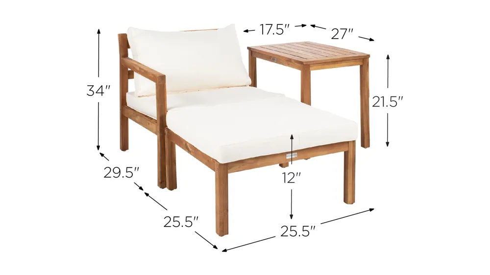 Katara 5-pc. Patio Set Dimensions