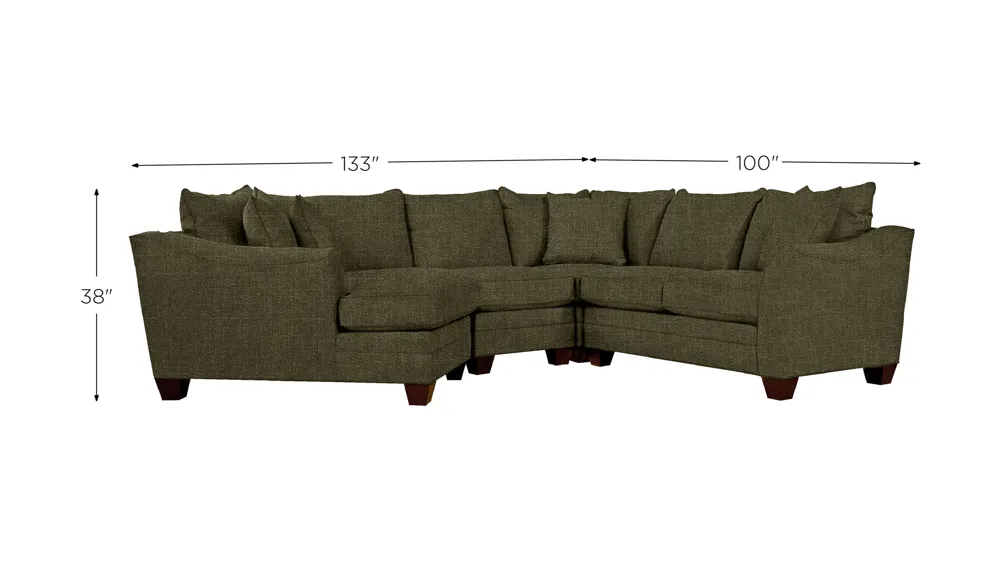 Foresthill 4-pc. Left Hand Cuddler Sectional Sofa Dimensions