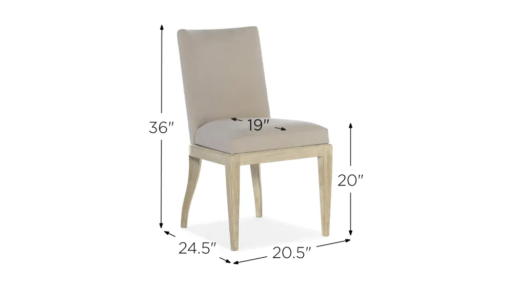 Cascade Upholstered Side Chair - Set of 2 Dimensions