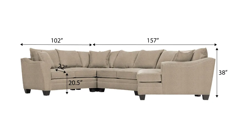 Foresthill 4-pc. Right Hand Cuddler with Loveseat Sectional Sofa Dimensions