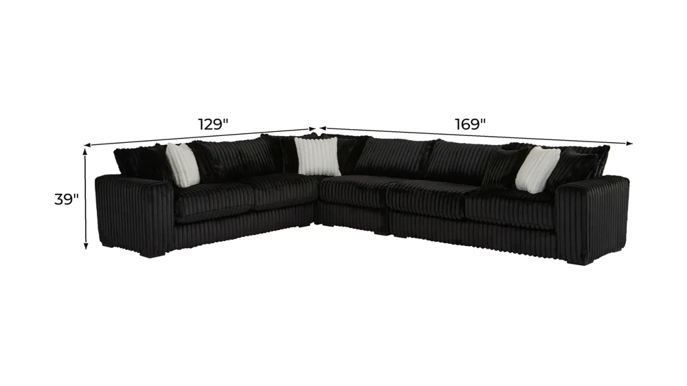 Onyx Moon 4-pc. Sectional Dimensions