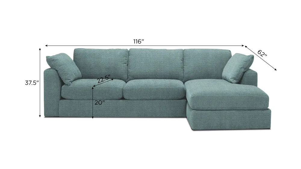 Nappily 2-pc. Sectional Dimensions