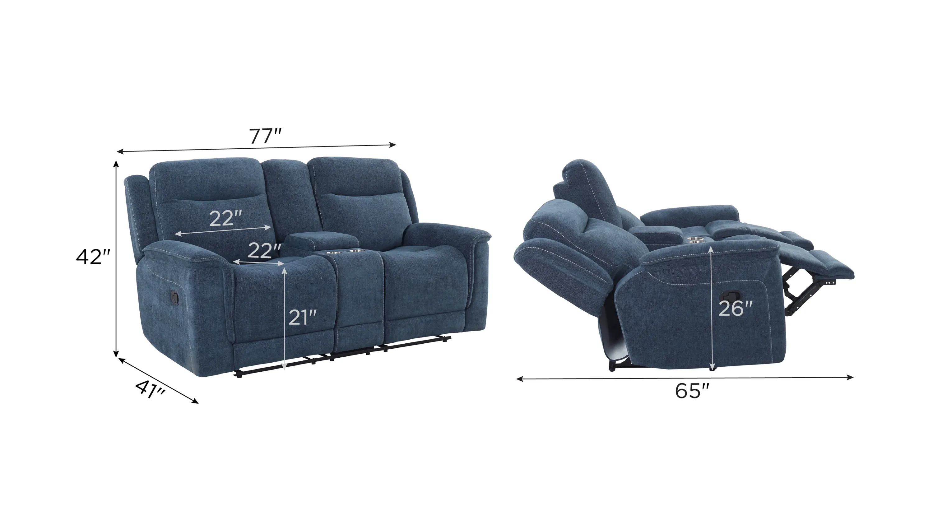 Bristol Reclining Console Loveseat | Raymour & Flanigan