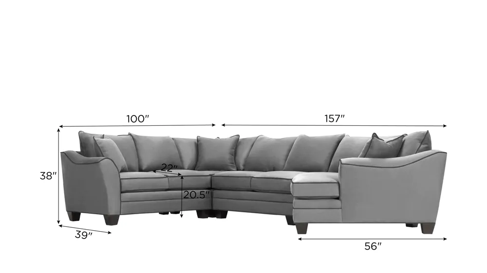 Foresthill 4-pc. Right Hand Cuddler with Loveseat Sectional Sofa Dimensions