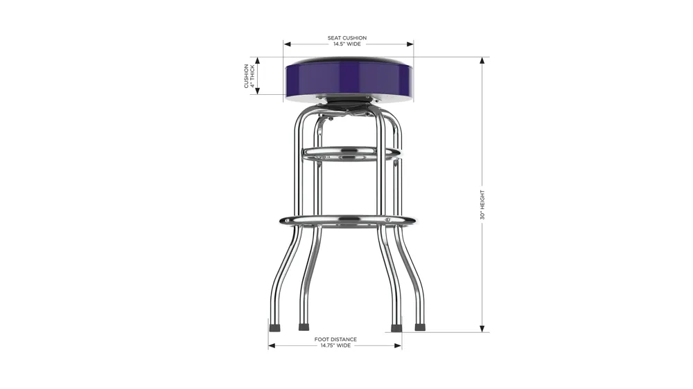 MLB Backless Swivel Bar Stool Dimensions