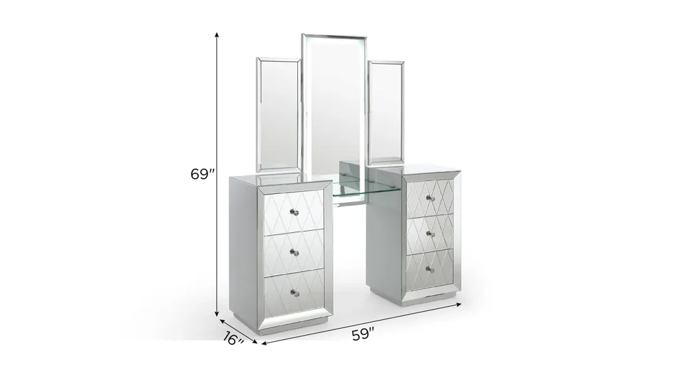Amber Vanity and Mirror Dimensions