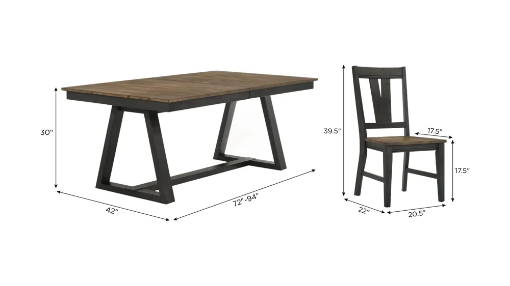 Harper 7-pc. Dining Set Dimensions