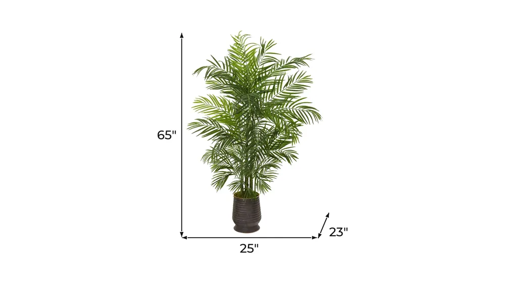 65in. Areca Artificial Palm Tree in Decorative Planter UV Resistant (Indoor/Outdoor) Dimensions