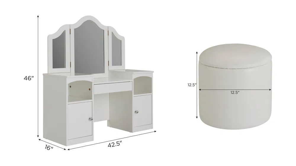 Aurora 2-pc. Vanity Set Dimensions