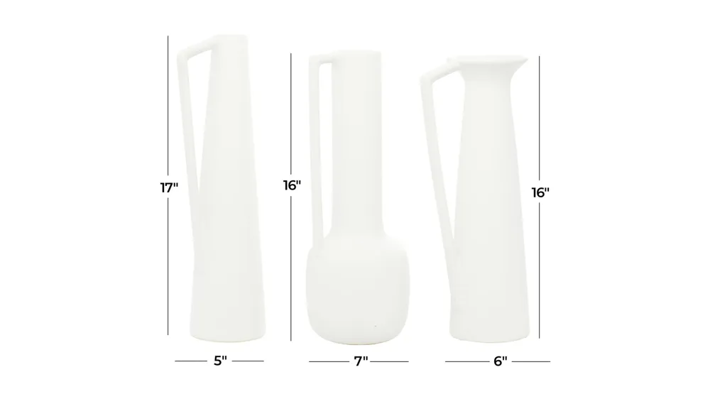 Ivy Collection Glythia Vase Set of 3 Dimensions