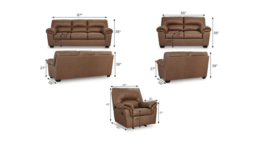Livingstone Living Room Set Dimensions
