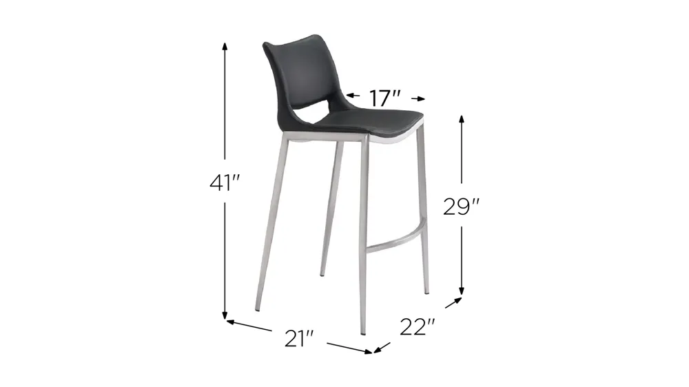 Ace Bar Stool: Set of 2 Dimensions