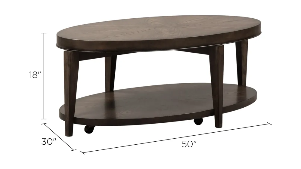 Penton Oval Cocktail Table Dimensions