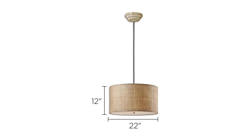 Dafina Burlap Drum Pendant Light Dimensions