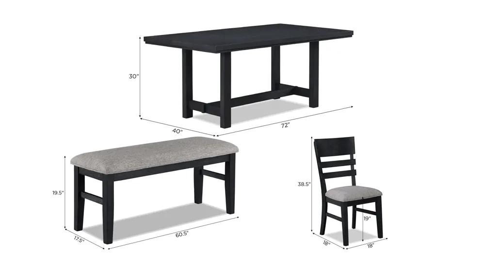 Guthrie 6-pc. Dining Set Dimensions