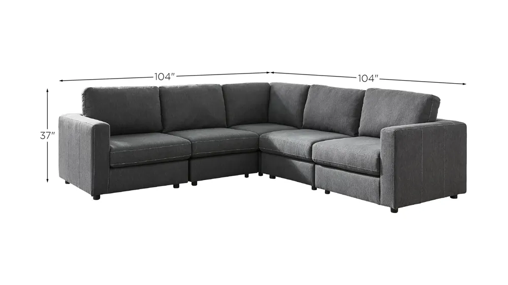 Candela 5-Piece Sectional Dimensions