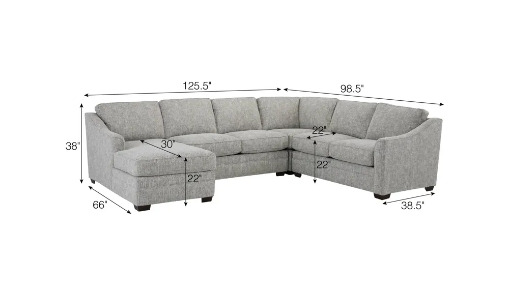 Fairhaven 4-pc. Sectional Dimensions