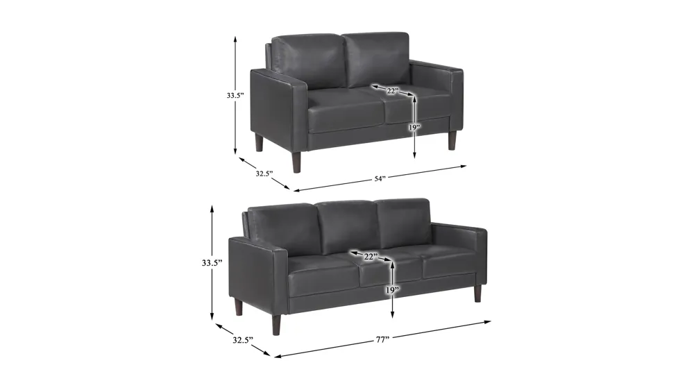 Hinsall 2-pc. Livingroom Set Dimensions