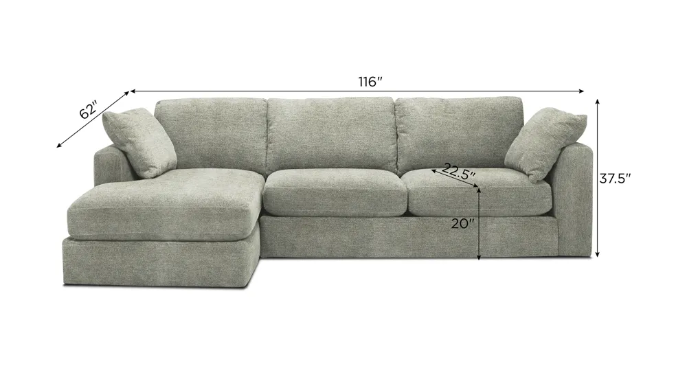 Nappily 2-pc. Sectional Dimensions