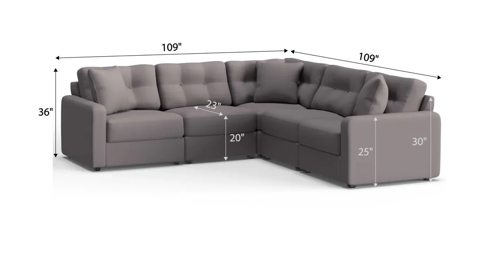 ModularOne 5-pc. Sectional Dimensions