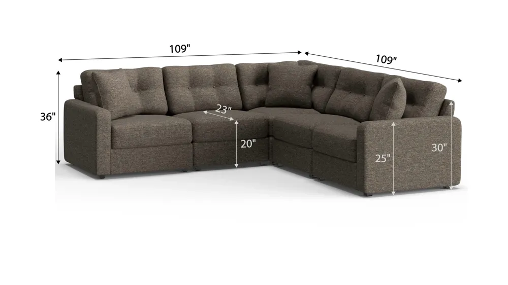 ModularOne 5-pc. Sectional Dimensions