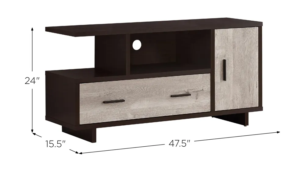 48" Monarch Storage TV Stand Dimensions