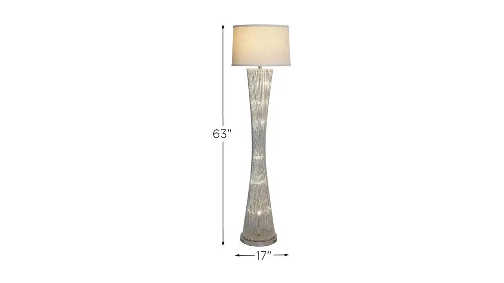 Chrome Spiral Base Floor Lamp Dimensions