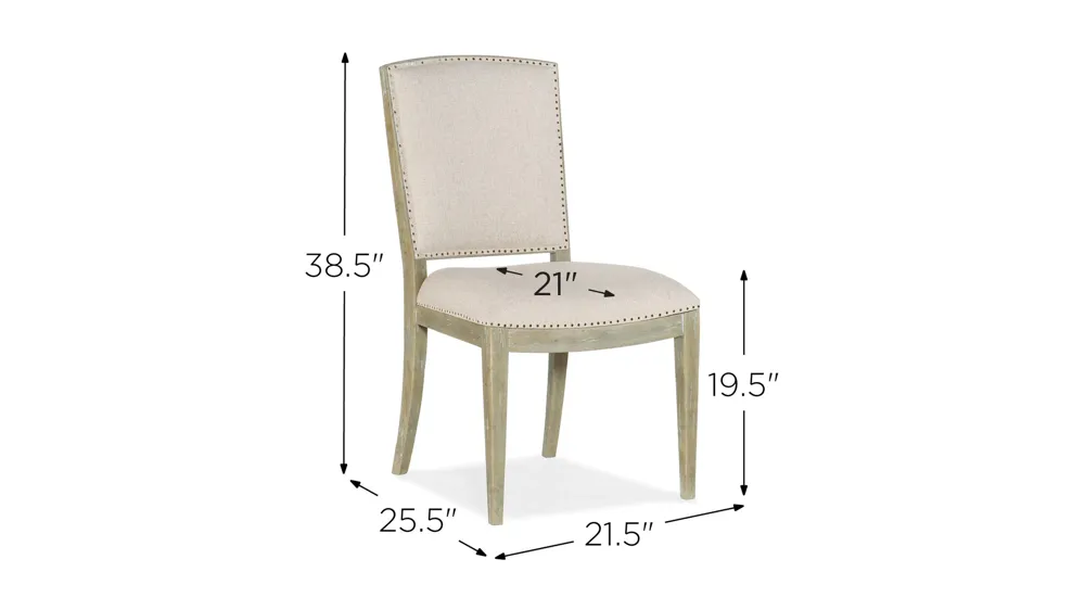 Surfrider Carved Back Side Chair - Set of 2 Dimensions