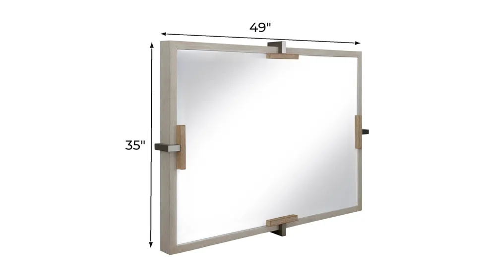 Sterling Wall Mirror w/Metal Clamps Dimensions