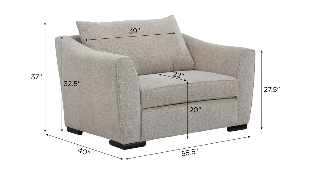 Tatum Chair and a Half Dimensions
